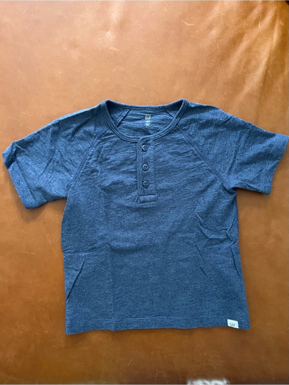 GAP Baby Blue Henley Cotton Tee, 4yrs